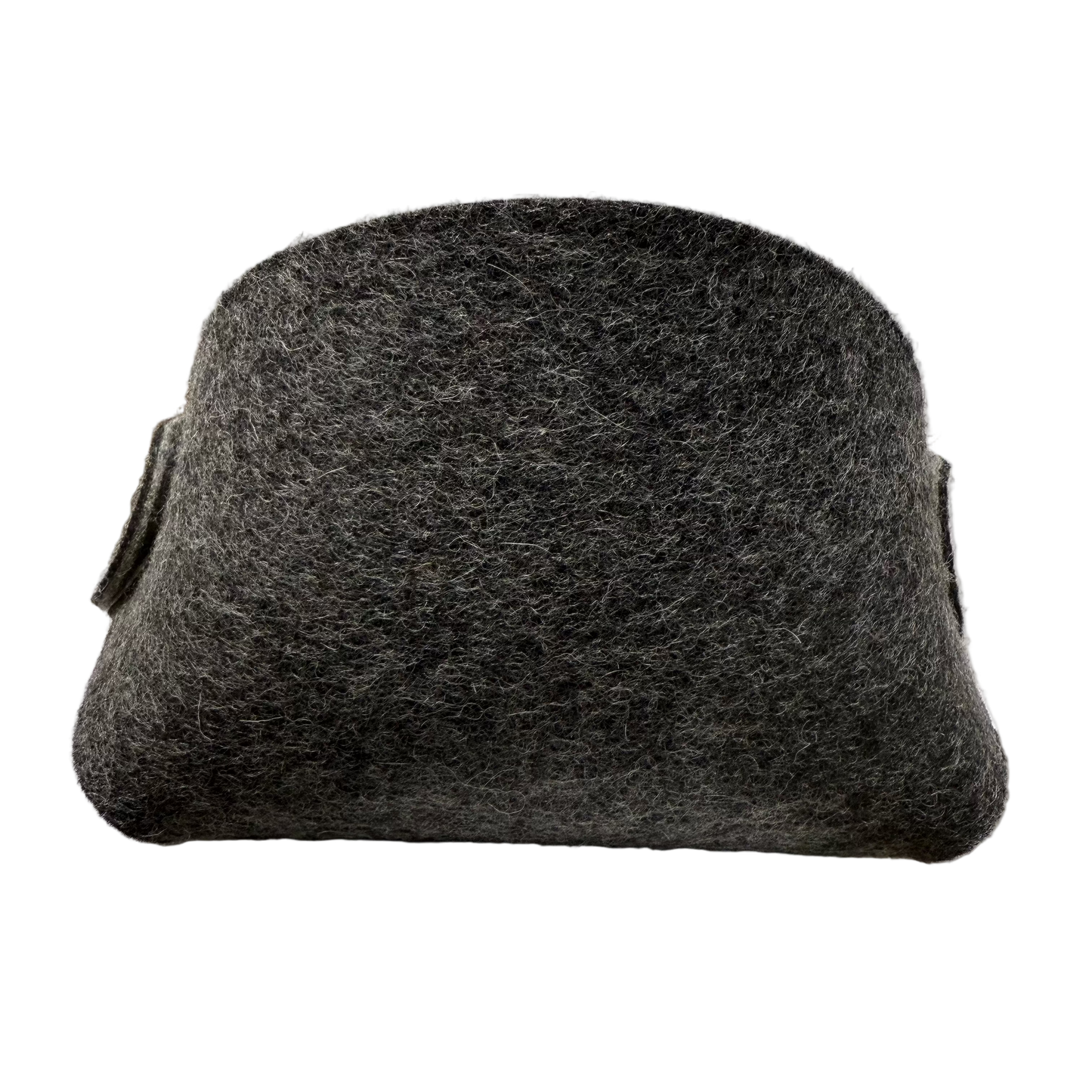 Origami-style wool storage basket made from 100% natural felt, front view