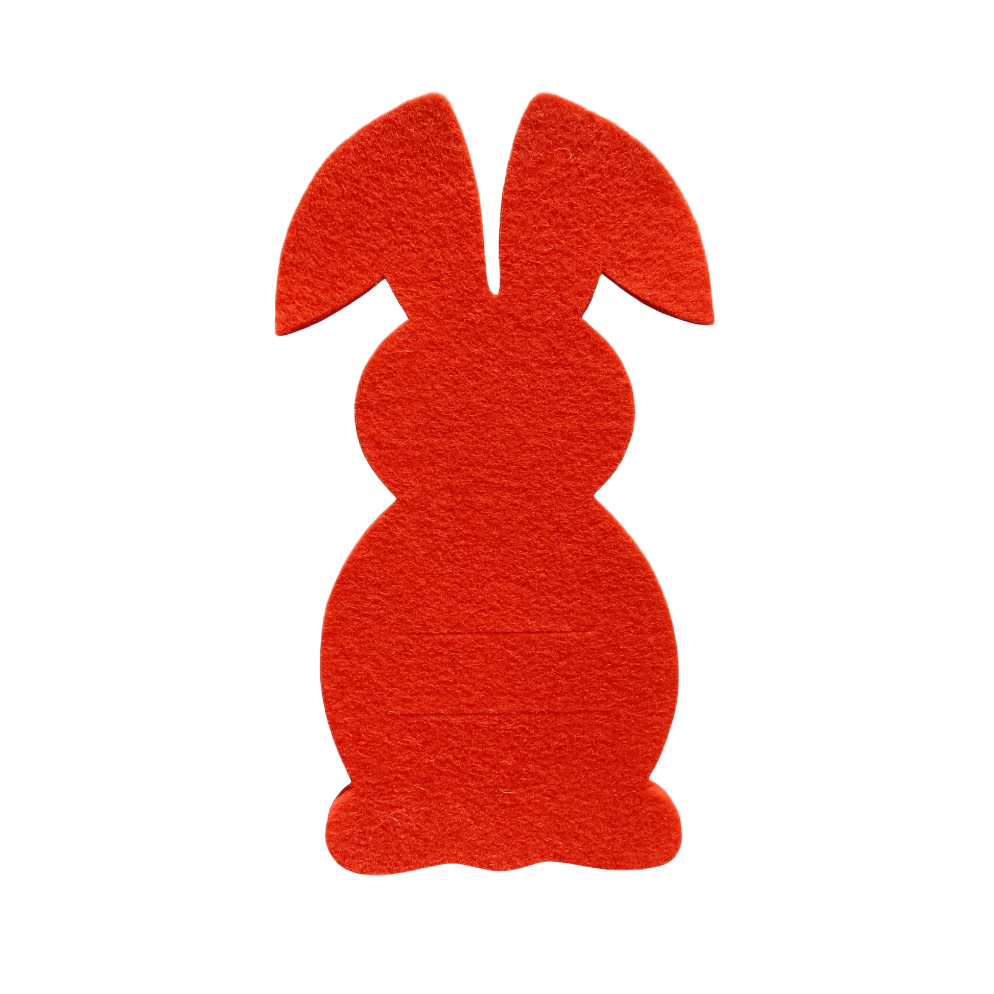 Easter bunny cutlery holder made from 100% natural wool – front view