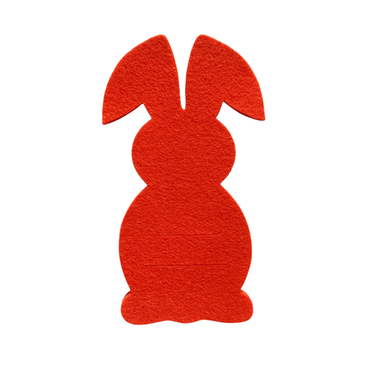 Easter bunny cutlery holder made from 100% natural wool – front view